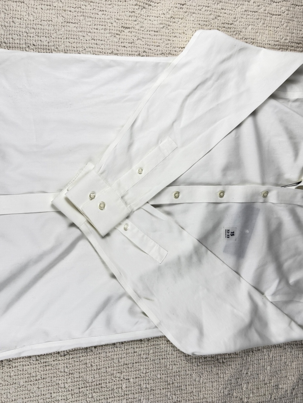 Men's White Dress Shirt combo of 3 Size 15 32/33 Stafford Van Heusen Morgan Hart